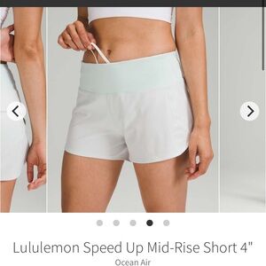 Lululemon 4inch mid rise speed up shorts